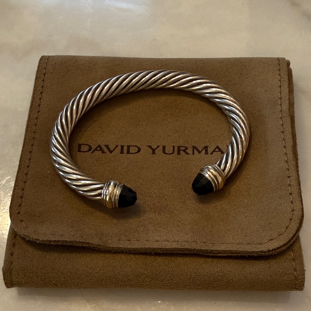 David Yurman 7mm Onyx Cable Bracelet - Medium